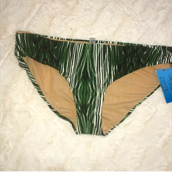 Derek Lam green print two piece bathing suit - Picture 3 of 4